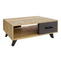 Τραπεζάκι σαλονιού Gilbert  χρώμα sapphire oak - ανθρακί 90x45x35εκ.