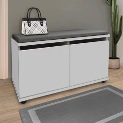 Παπουτσοθήκη Twain  8 ζευγών χρώμα λευκό 80x35x42εκ.