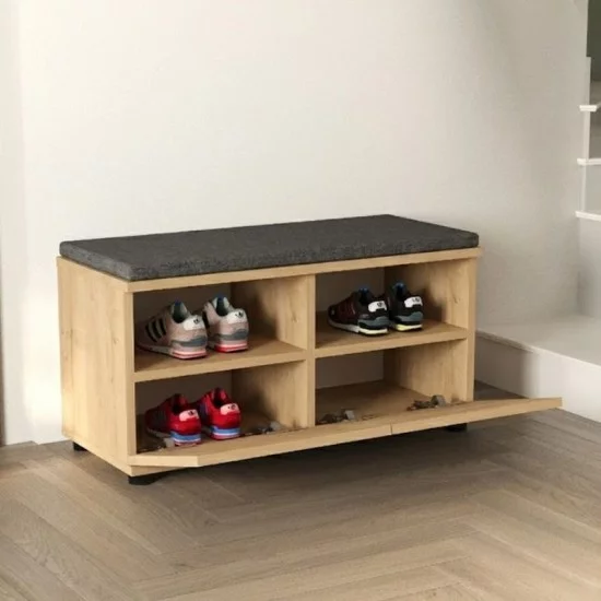 Παπουτσοθήκη Twain  8 ζευγών χρώμα sapphire oak 80x35x42εκ.