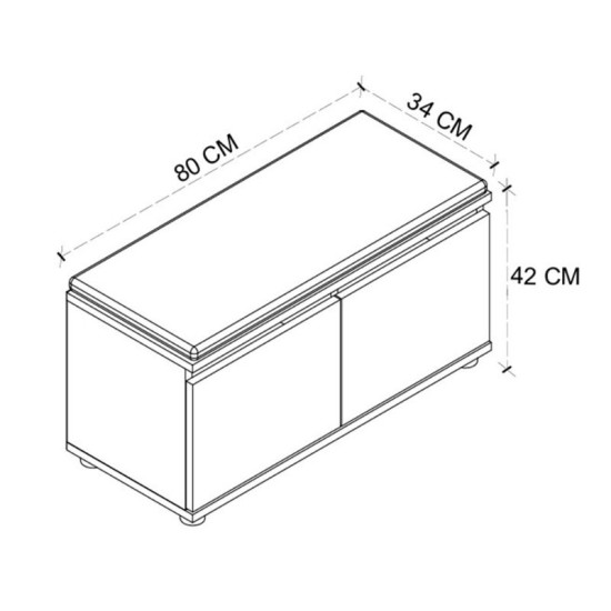 Παπουτσοθήκη Twain  8 ζευγών χρώμα sapphire oak 80x35x42εκ.