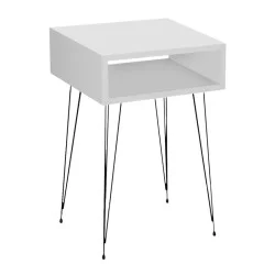 Κομοδίνο Scott  χρώμα λευκό 40x30x60εκ.