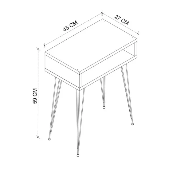 Κομοδίνο μελαμίνης Scott  χρώμα λευκό 40x30x60εκ.
