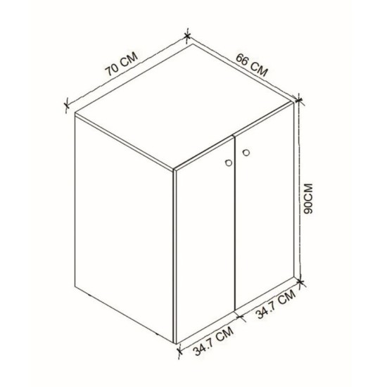 Έπιπλο πλυντηρίου Gray  χρώμα sapphire oak 70x66x90εκ.