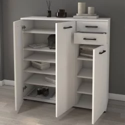 Παπουτσοθήκη - Ντουλάπι Polly  χρώμα λευκό 108x35x108εκ.