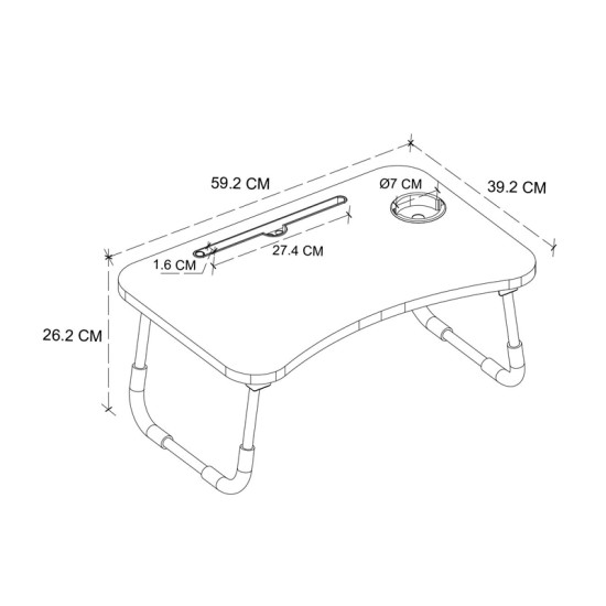 Τραπεζάκι laptop Sedon Megapap χρώμα pine oak 59,2x39,2x26,2εκ. - 0242239