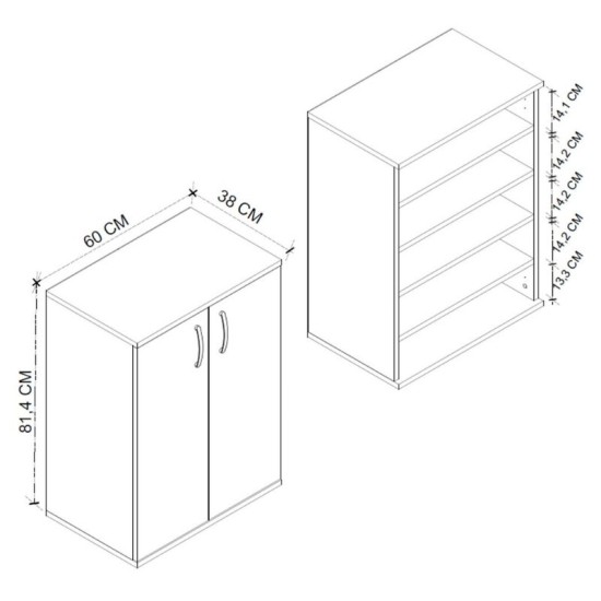 Παπουτσοθήκη - Ντουλάπι Manolo  χρώμα λευκό 60x38x81,4εκ.