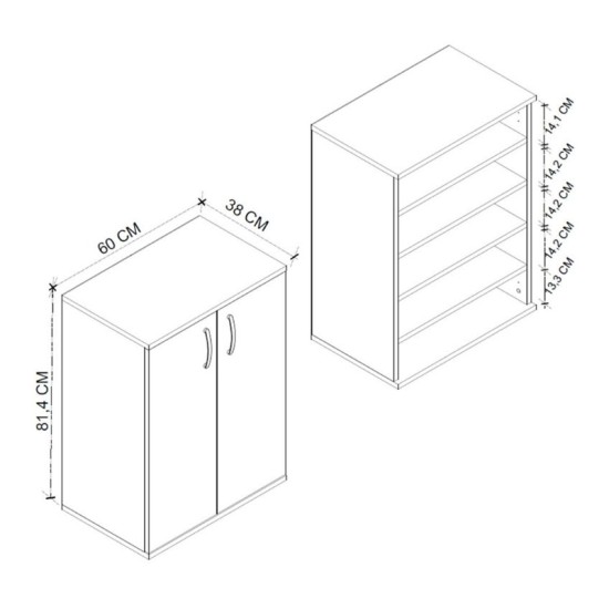 Παπουτσοθήκη - Ντουλάπι Manolo  χρώμα λευκό 60x38x81,4εκ.