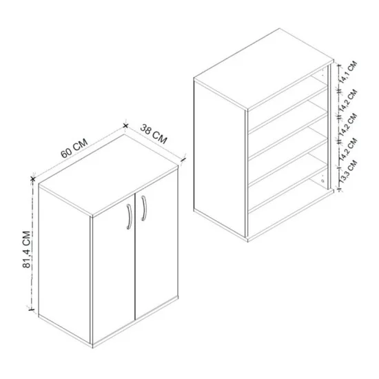 Παπουτσοθήκη - Ντουλάπι Manolo  χρώμα λευκό 60x38x81,4εκ.