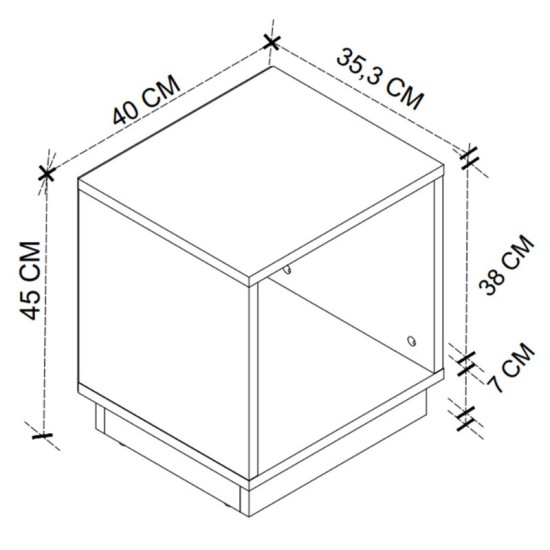 Κομοδίνο Gino  χρώμα λευκό 40x35,3x45εκ.