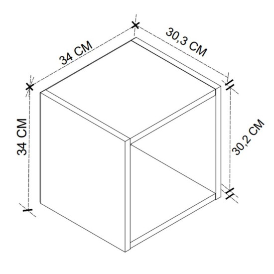 Κομοδίνο επιτοίχιο Beny  χρώμα λευκό 34x30,3x34εκ.