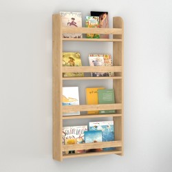 Επιτοίχια βιβλιοθήκη - ραφιέρα Montessori  χρώμα sapphire oak 60x15x120εκ.