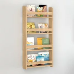 Επιτοίχια βιβλιοθήκη - ραφιέρα Montessori  χρώμα sapphire oak 60x15x120εκ.