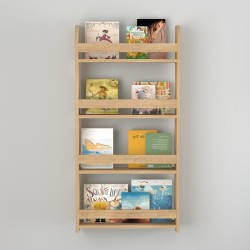 Επιτοίχια βιβλιοθήκη - ραφιέρα Montessori  χρώμα sapphire oak 60x15x120εκ.