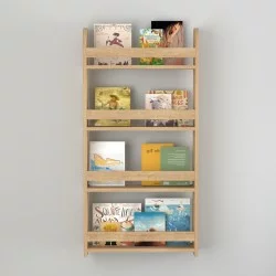 Επιτοίχια βιβλιοθήκη - ραφιέρα Montessori  χρώμα sapphire oak 60x15x120εκ.