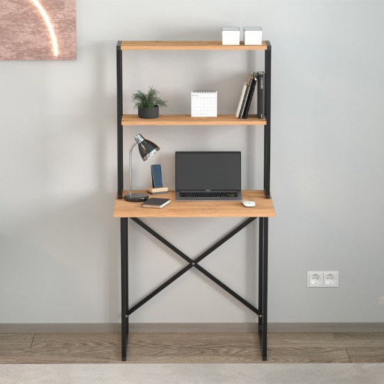 Γραφείο εργασίας Pope χρώμα pine oak 73x52x146εκ. Γραφείο εργασίας Pope χρώμα pine oak 73x52x146εκ.