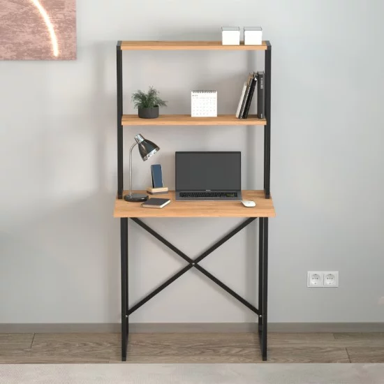 Γραφείο εργασίας Pope χρώμα pine oak 73x52x146εκ. Γραφείο εργασίας Pope χρώμα pine oak 73x52x146εκ.
