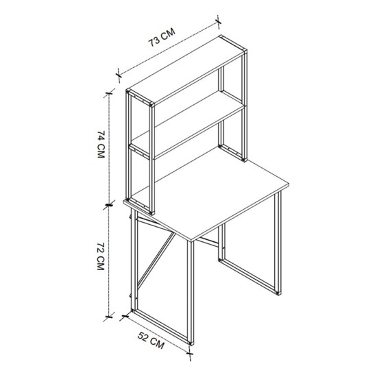Γραφείο εργασίας Pope χρώμα pine oak 73x52x146εκ. Γραφείο εργασίας Pope χρώμα pine oak 73x52x146εκ.