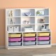 Βιβλιοθήκη Obia  με 9 συρτάρια χρώμα λευκό 132,6x30x115εκ.