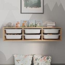Συρταριέρα επιτοίχια Pavia  με 6 συρτάρια χρώμα sapphire oak 132x31x30,7εκ.