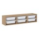 Συρταριέρα επιτοίχια Pavia  με 6 συρτάρια χρώμα sapphire oak 132x31x30,7εκ.