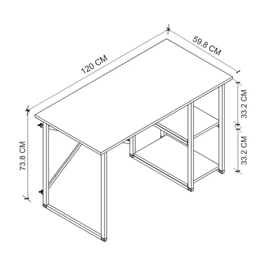 Γραφείο εργασίας Odeon  χρώμα rustic καρυδί 120x59,8x73,8εκ.