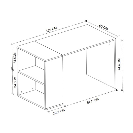 Γραφείο εργασίας Smyrna χρώμα λευκό 120x60x74,4εκ. Γραφείο εργασίας Smyrna χρώμα λευκό 120x60x74,4εκ.