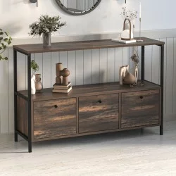 Μπουφές Mars  χρώμα rustic καρυδί 122x36x80,1εκ.