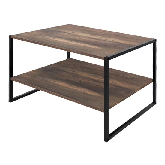 Τραπεζάκι σαλονιού Giza  χρώμα rustic καρυδί 90,2x50,3x50,4εκ.