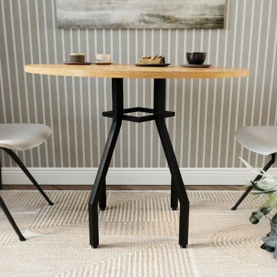 Τραπέζι Roma  χρώμα pine oak Ø80x75εκ.