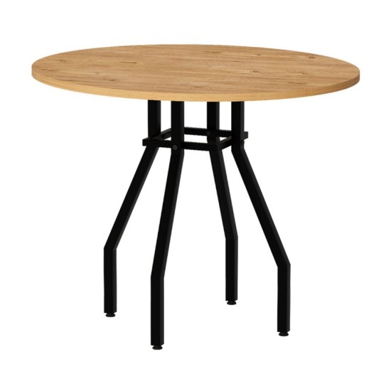 Τραπέζι Roma  χρώμα pine oak Ø80x75εκ.