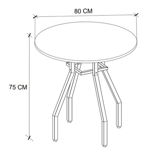 Τραπέζι Roma  χρώμα pine oak Ø80x75εκ.