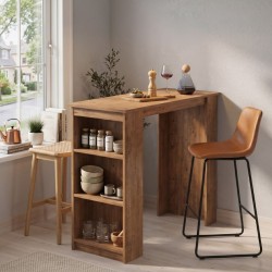 Τραπέζι μπαρ Toska  χρώμα pine oak 120x50x103,6εκ.