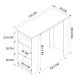 Τραπέζι μπαρ Toska  χρώμα pine oak 120x50x103,6εκ.