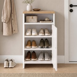 Παπουτσοθήκη - Ντουλάπι Talsa  χρώμα λευκό - sapphire oak 50x35,3x86εκ.
