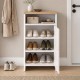 Παπουτσοθήκη - Ντουλάπι Talsa  χρώμα λευκό - sapphire oak 50x35,3x86εκ.