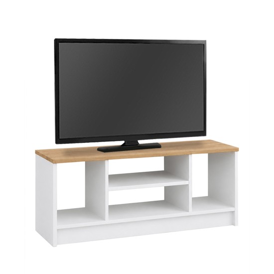 Έπιπλο τηλεόρασης Bahama  χρώμα λευκό - sapphire oak 120x35x46,5εκ.