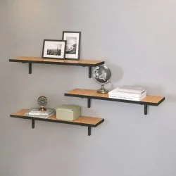 Ραφιέρα τοίχου Versa  3 τεμαχίων χρώμα pine oak 80x19x17εκ.