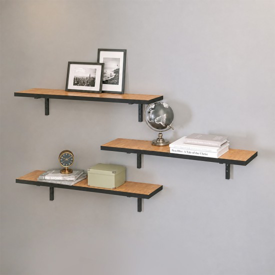 Ραφιέρα τοίχου Versa  3 τεμαχίων χρώμα pine oak 80x19x17εκ.