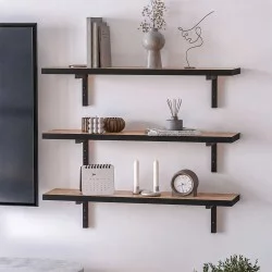 Ραφιέρα τοίχου Versa  3 τεμαχίων χρώμα pine oak 80x19x17εκ.