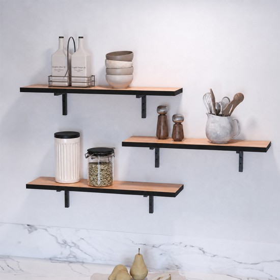 Ραφιέρα τοίχου Versa  3 τεμαχίων χρώμα pine oak 80x19x17εκ.