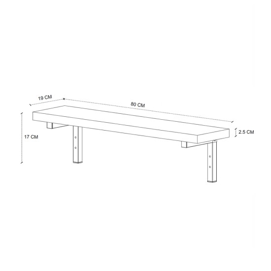 Ραφιέρα τοίχου Versa  3 τεμαχίων χρώμα pine oak 80x19x17εκ.