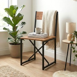 Καρέκλα τραπεζαρίας Maysa  χρώμα μαύρο - pine oak 40,2x42,5x84,7εκ.