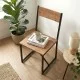 Καρέκλα τραπεζαρίας Maysa  χρώμα μαύρο - pine oak 40,2x42,5x84,7εκ.