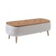 Έπιπλο τηλεόρασης Luno  ύφασμα teddy χρώμα λευκό - pine oak 120x30x45εκ.