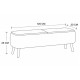 Έπιπλο τηλεόρασης Luno  ύφασμα teddy χρώμα λευκό - pine oak 120x30x45εκ.