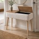 Κονσόλα Luno  ύφασμα teddy χρώμα λευκό - pine oak 90x30x90εκ.