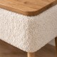 Κομοδίνο Nivo  ύφασμα teddy χρώμα λευκό - pine oak 45x35x45εκ.