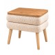 Κομοδίνο Nivo  ύφασμα teddy χρώμα λευκό - pine oak 50x45x45εκ.