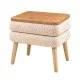 Κομοδίνο Nivo  ύφασμα teddy χρώμα λευκό - pine oak 50x45x45εκ.