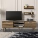 Έπιπλο τηλεόρασης Colin χρώμα καρυδί 150x29,5x40,6εκ. Έπιπλο τηλεόρασης Colin χρώμα καρυδί 150x29,5x40,6εκ.